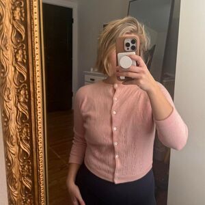 Bobbie-brooks Women's Pink Wool Cardigan